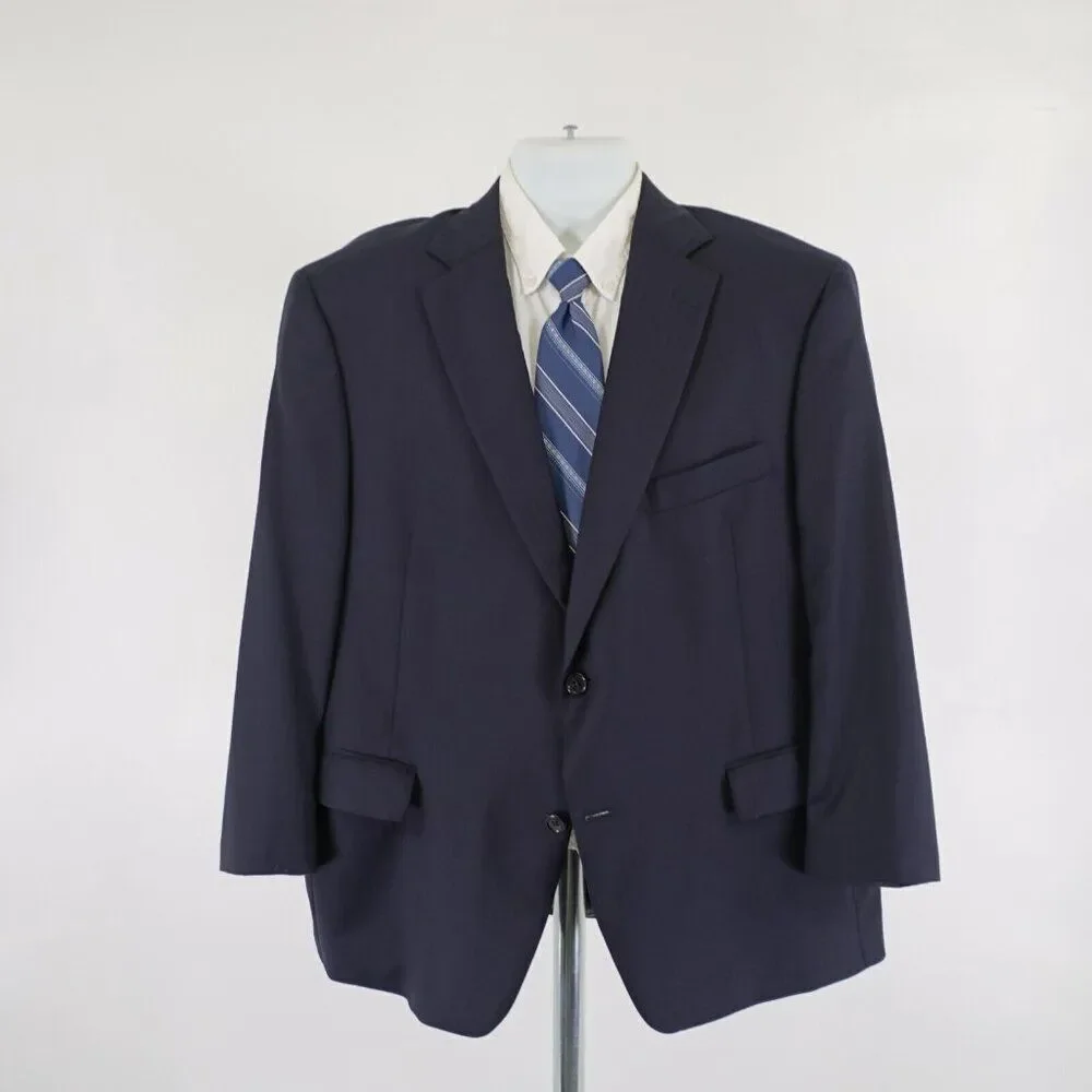 Hart Schaffner Marx Gold Trumpeter‎ Nordstrom Wool Blue Herringbone Blazer 44S